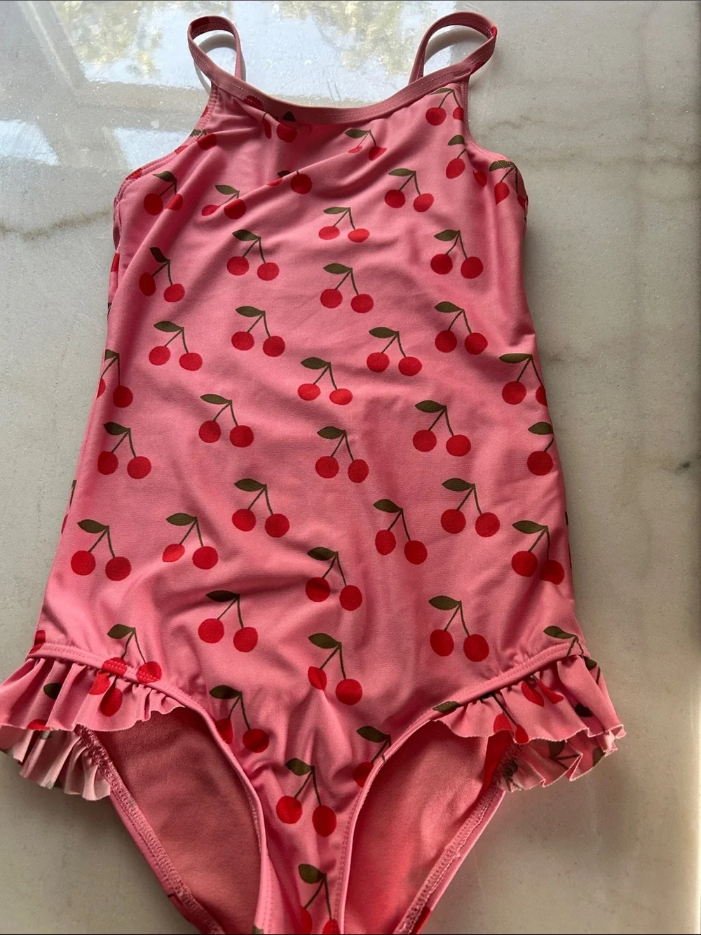 H&M Pink One-Piece Swimsuit with Red Cherry Print
